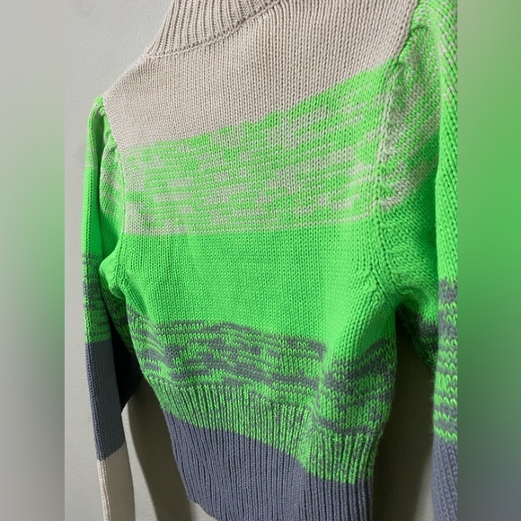 Baum Und Pferdgarten Sweater Womens XS Mock Neck Wool Blend Knit Neon Green NWT - Picture 6 of 6